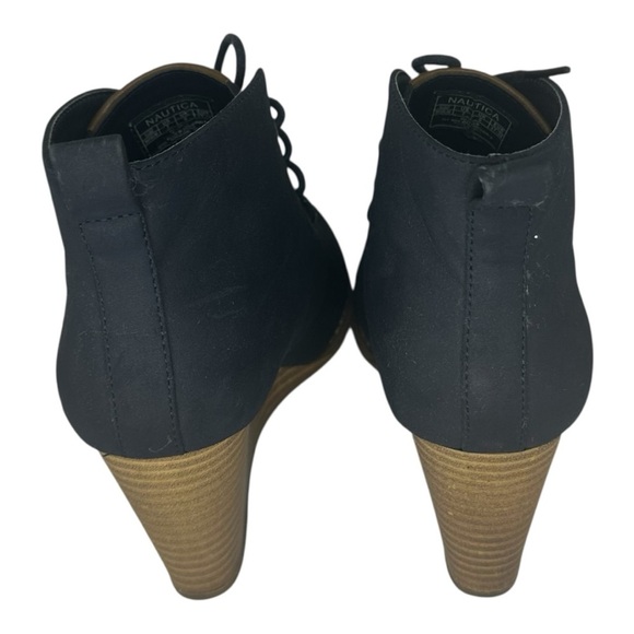 Nautica Navy Wedge Ankle Boots - Picture 3 of 5